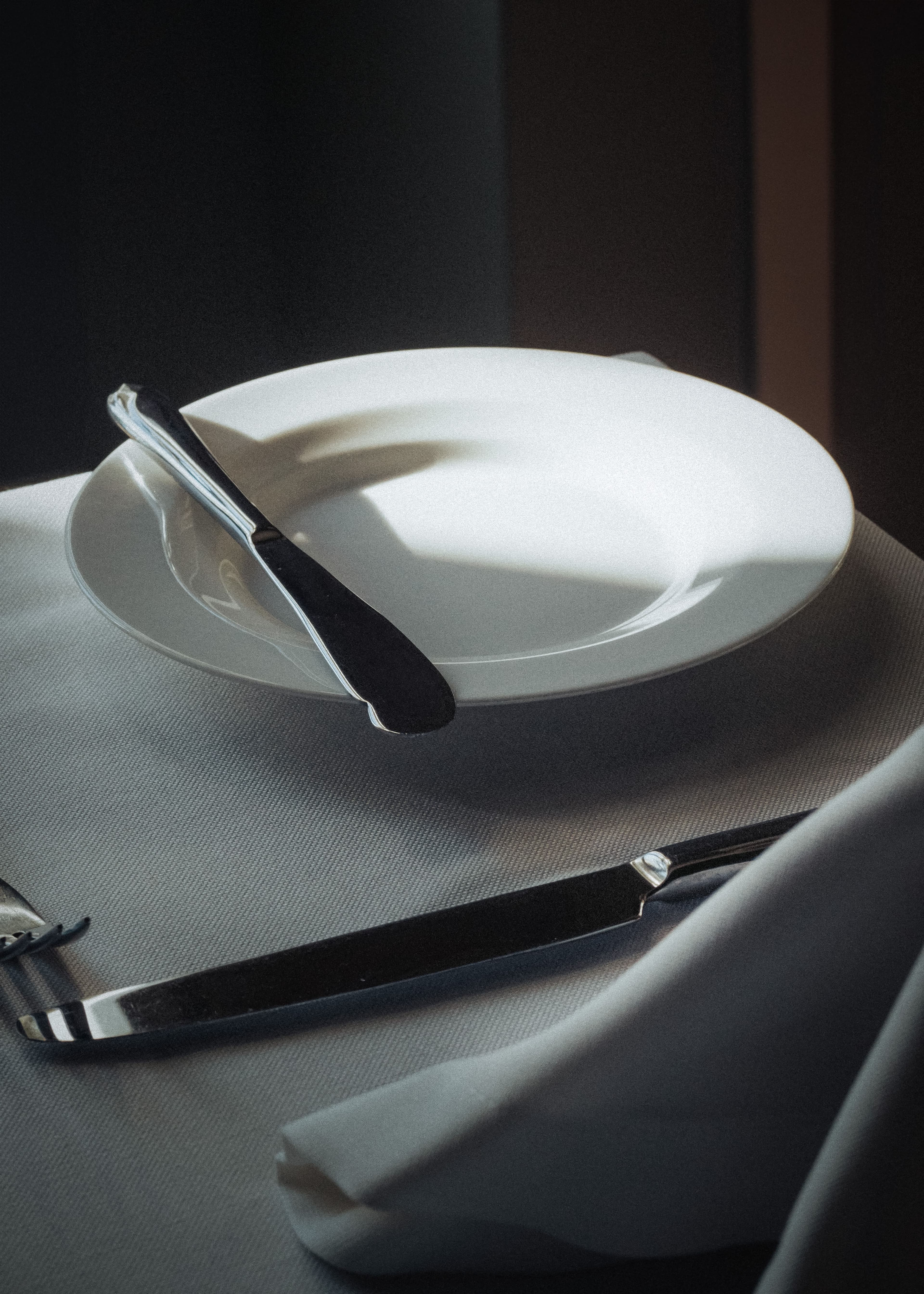 Restaurant plate captured in soft natural light