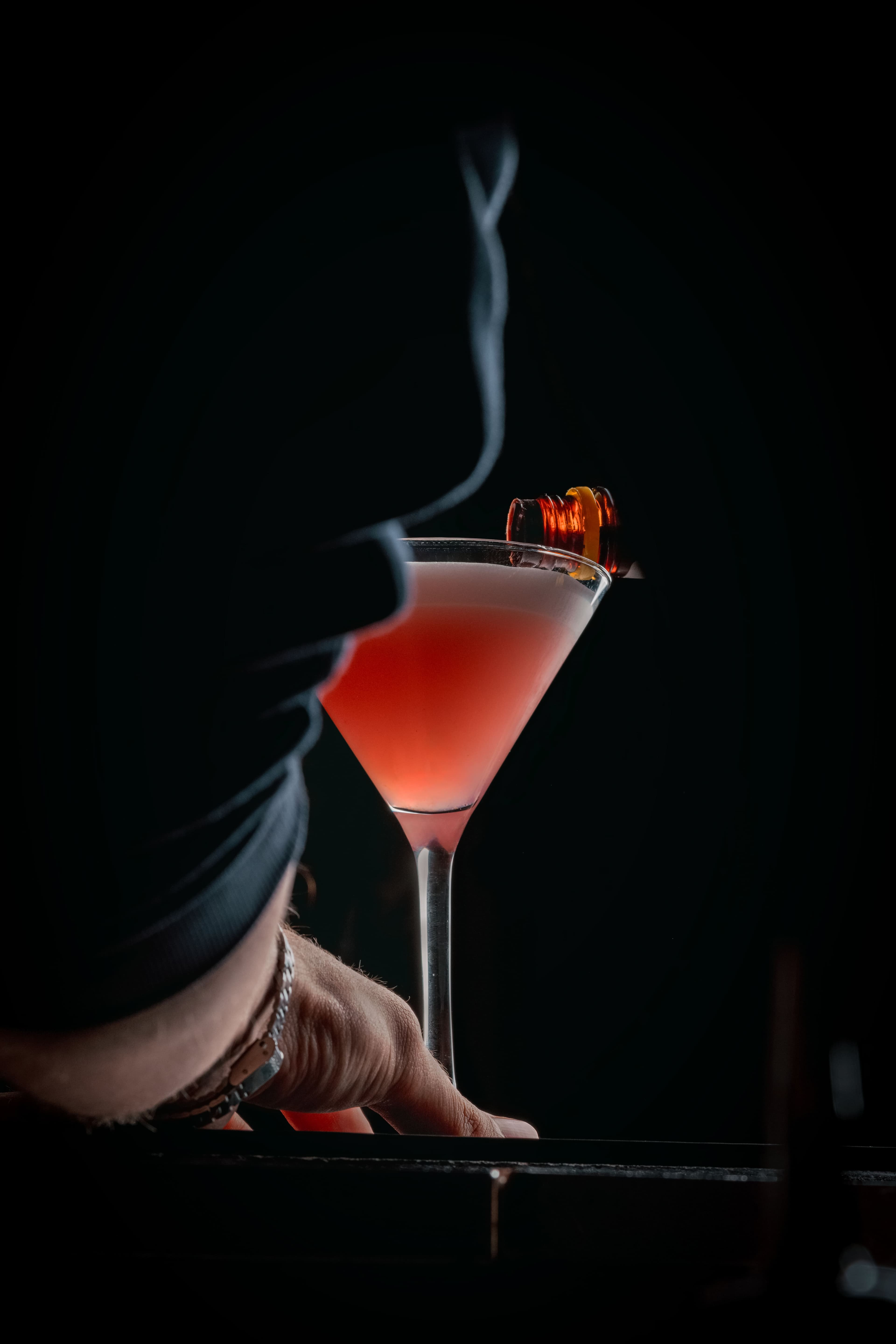 Dual cocktail setup with balanced composition